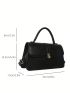 Twist Lock Square Bag Flap Black PU