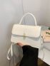 Twist Lock Square Bag Flap White PU