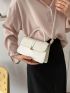 Twist Lock Square Bag Flap White PU