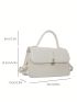 Twist Lock Square Bag Flap White PU