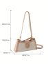 Baguette Bag Litchi Embossed Color Block PU