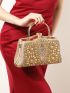 Small Box Bag Glamorous Rhinestone Decor For Party