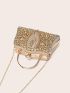 Small Box Bag Glamorous Rhinestone Decor For Party