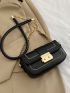 Small Square Bag PU Embroidered Metal Decor