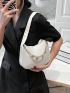 Ladies Fashion Pure Color Butterfly Chain Decor Single Shoulder Bag