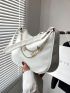 Ladies Fashion Pure Color Butterfly Chain Decor Single Shoulder Bag