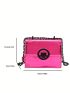 Mini Square Bag PU Buckle Decor Chain Flap