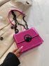 Mini Square Bag PU Buckle Decor Chain Flap