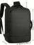 Black Functional Backpack With USB Charging Port Polyester Camping Bag