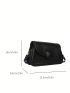 Flap Square Bag PU Black