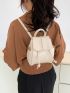 Mini Flap Backpack Drawstring Design Solid Minimalist