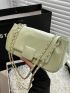 Flap Square Bag PU Chain Green