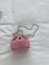 Mini Bucket Bag Faux Pearl Decor Chain