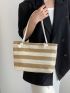 Two Tone Straw Bag Vacation