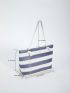 Two Tone Straw Bag Vacation