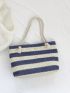 Two Tone Straw Bag Vacation