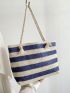 Two Tone Straw Bag Vacation