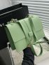 Medium Flap Square Bag Litchi Embossed Minimalist