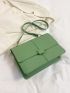 Medium Flap Square Bag Litchi Embossed Minimalist