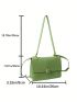 Medium Flap Square Bag Litchi Embossed Minimalist