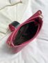 Minimalist Hobo Bag Small Neon Pink Zipper