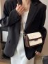 Mini Flap Square Bag Embossed Detail Two Tone