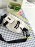 Medium Fanny Pack Letter Patch Decor Pocket Front