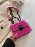 Mini Flap Square Bag Metallic Funky Turn Lock