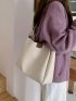 Two Tone Shoulder Tote Bag Double Handle