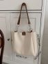 Two Tone Shoulder Tote Bag Double Handle