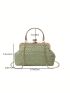 Small Square Bag Ruched Detail Kiss Lock