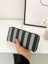 Two Tone Long Wallet Striped Pattern