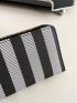 Two Tone Long Wallet Striped Pattern