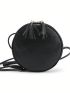 Casual Circular Crossbody Bag Sweet Tassel Women's Shoulder Bag PU Lady Handbag