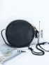 Casual Circular Crossbody Bag Sweet Tassel Women's Shoulder Bag PU Lady Handbag