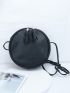 Casual Circular Crossbody Bag Sweet Tassel Women's Shoulder Bag PU Lady Handbag