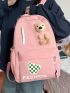 Letter Graphic Classic Backpack Cartoon Bear Decor