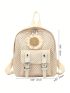 Small Fashion Backpack Straw Bag Flower Decor