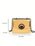 Mini Flap Square Bag Turn Lock Metallic Funky