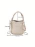 Mini Bucket Bag Embossed Detail Twilly Scarf Decor