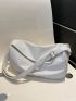 Medium Flap Hobo Bag Litchi Embossed Minimalist