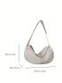 Medium Flap Hobo Bag Litchi Embossed Minimalist