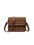 Mini Flap Square Bag Embossed Minimalist