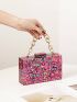 Mini Box Bag Sequin Decor Chain Strap