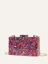 Mini Box Bag Sequin Decor Chain Strap