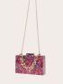 Mini Box Bag Sequin Decor Chain Strap