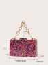 Mini Box Bag Sequin Decor Chain Strap