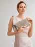 PREMIUM GLITTER EVENING BAG RUCHED ENVELOPE BAG