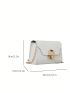 Mini Flap Square Bag Metal Decor Chain Strap