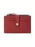 Litchi Embossed Slim Classic Card Holder With Zipper